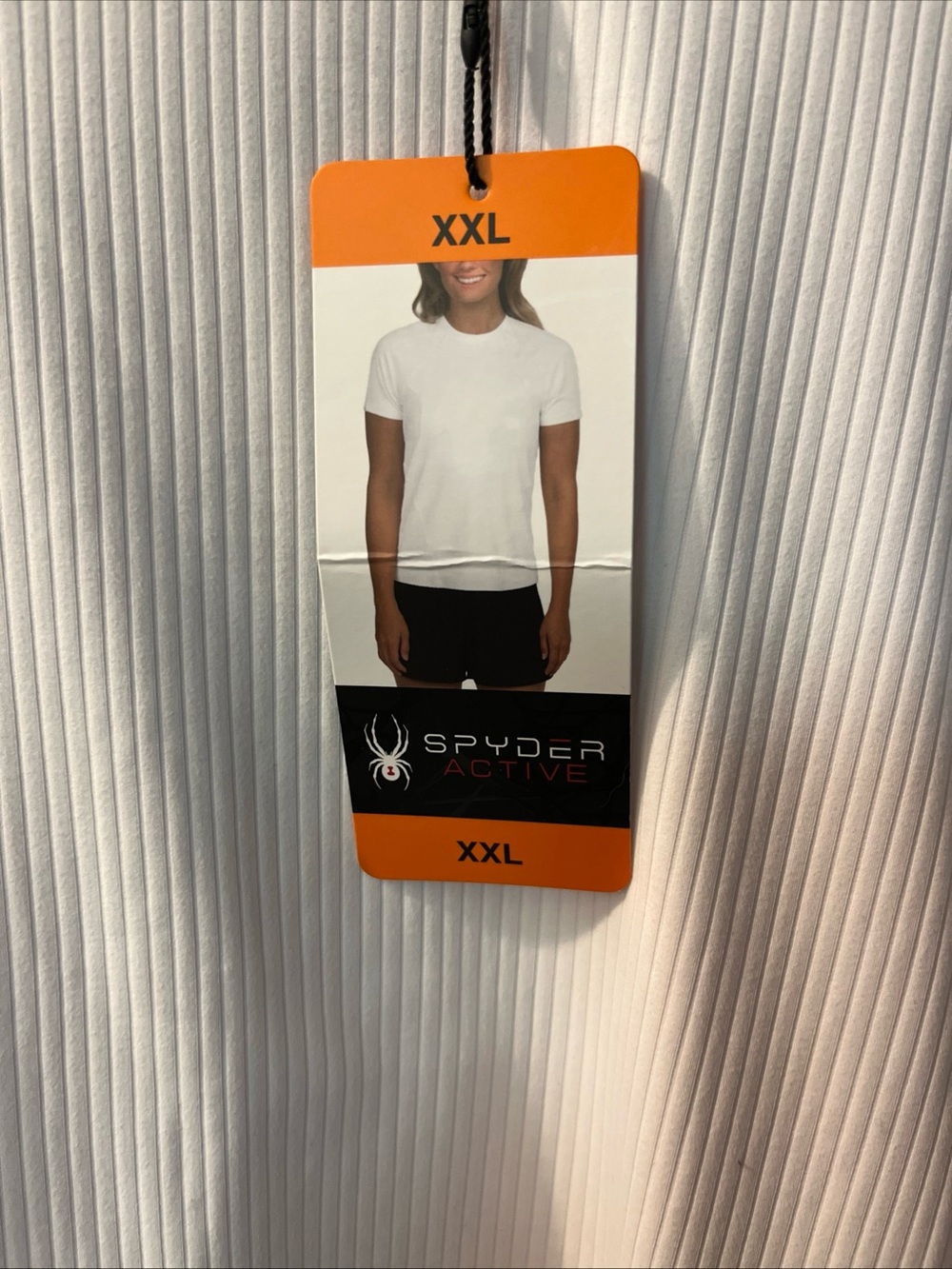 Spyder White Ribbed Performance Tee - XXL - Picture 4 of 10